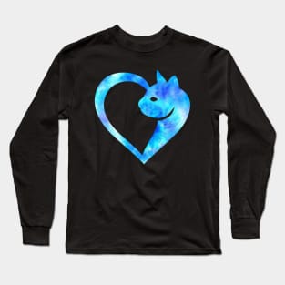 Tie Dye Cat Lover Heart Long Sleeve T-Shirt